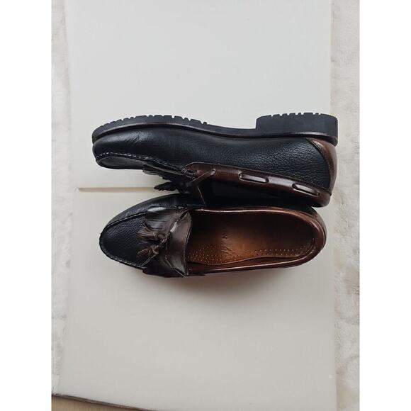 Allen edmunds Shoes Mens 8D Nashua tasssel loafer black/brown Slip On Preppy - Picture 9 of 11